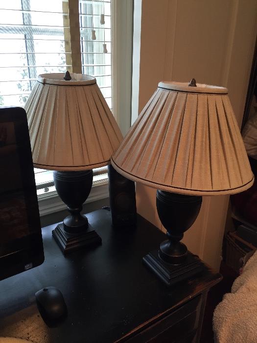 wood lamps - set of 2