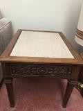 End table with stone top