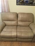 Leather love seat
