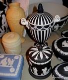 More Black & White Wedgwood Black/white Jasperware...Footed Urn, 
