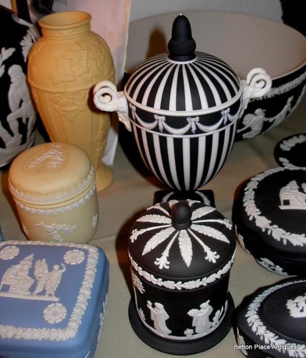 More Black & White Wedgwood Black/white Jasperware...Footed Urn, 