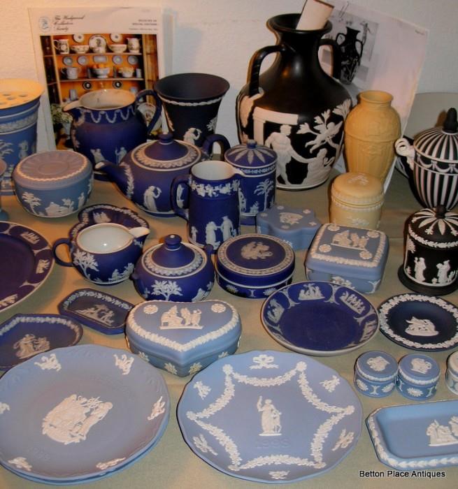 Large Selection of Cobalt blue and Pastel Blue Wedgwood Jasperware available in this Sale