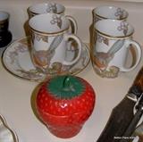 Fitz and Floyd and Milk glass Strawberry