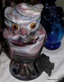 Slag Glass lidded owl