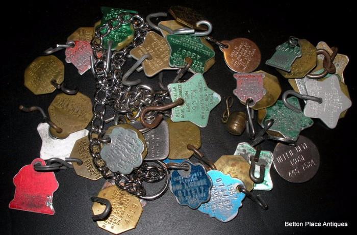Collection of Pet Registration tags....