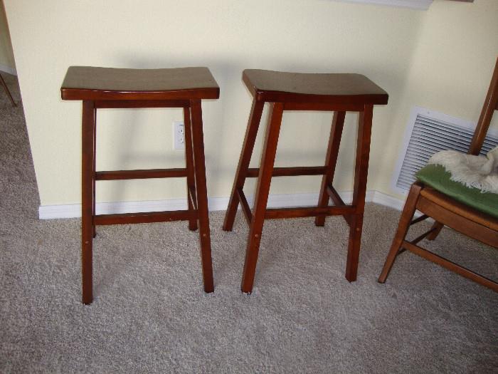 Pair of medium Cherry wood stools