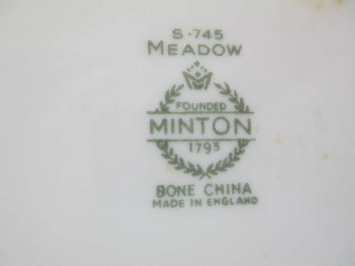 set pf Minton china Meadow Pattern