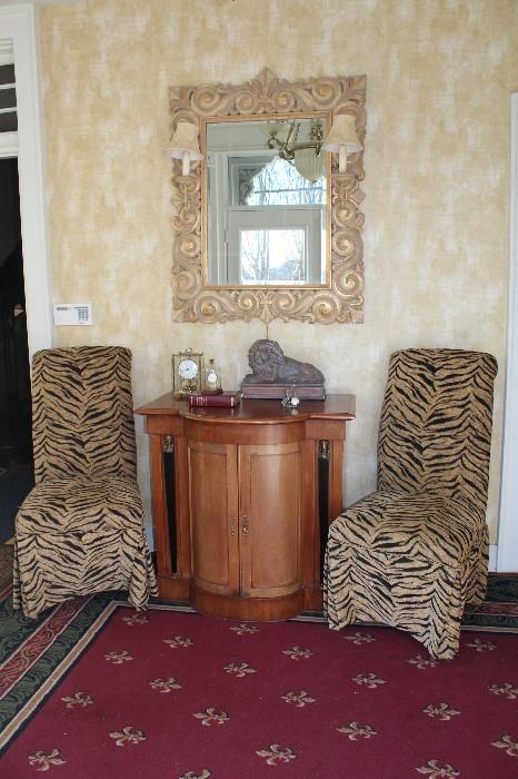Stunning Levitron Mirror/Light Fixture displayed over a beautiful Italian Credenza cabinet made by William Switzer. The Levitron mirror measures 46"T by 36"W. 