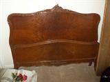 Antique Wood headboard and footboard full size