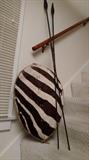 Authentic African spears and Zebra skin shiels