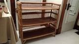 Great vintage rattan shelving