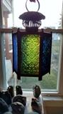 Stained glass candle fixture