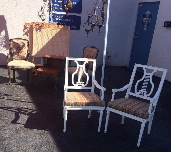Lyre back arm chairs