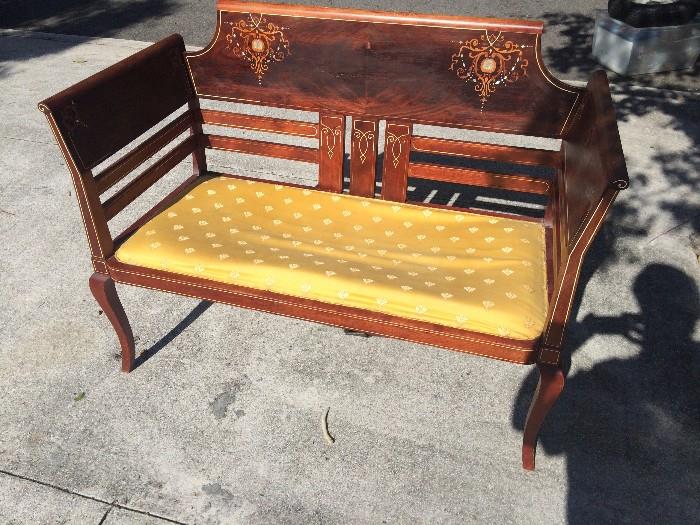 Great federal inlaid mahogany settee