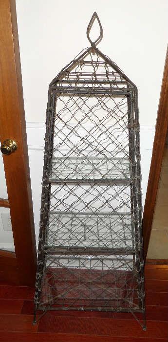 Wire Display Cabinet with Glass Shelves