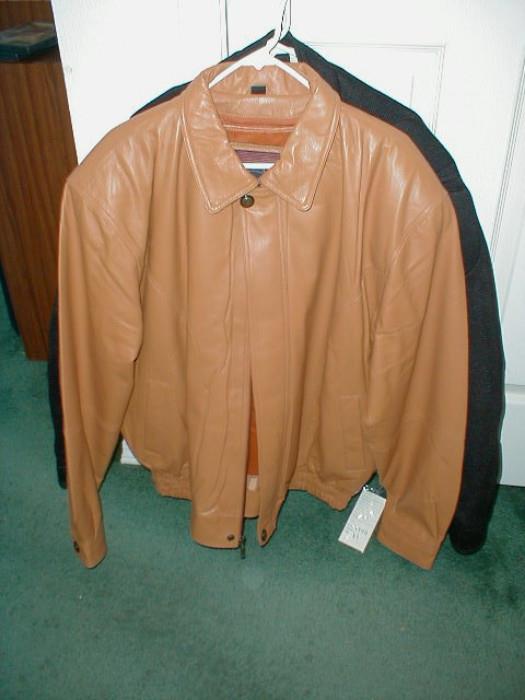 New men's leather jacket - with tags