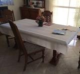 Six chairs, table & pads $150