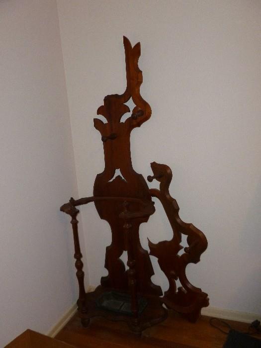 Antique Coat Rack/Umbrella Stand...as is..needs TLC..all parts are there