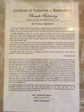 Thomas Kinkade COA