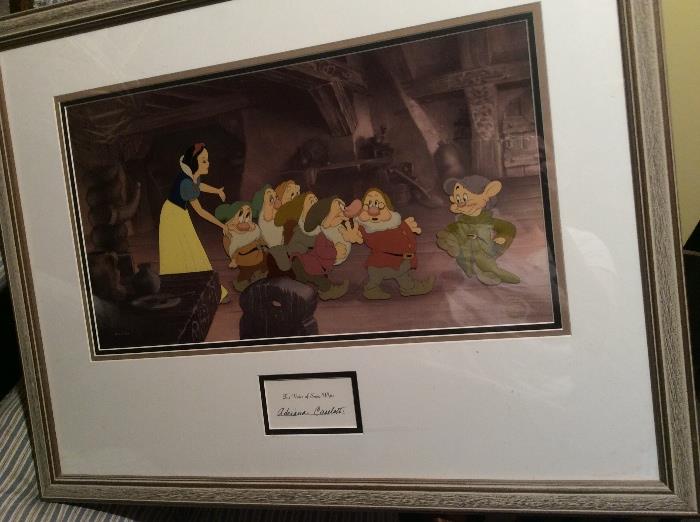 Signed original autograph of the voice of Snow White