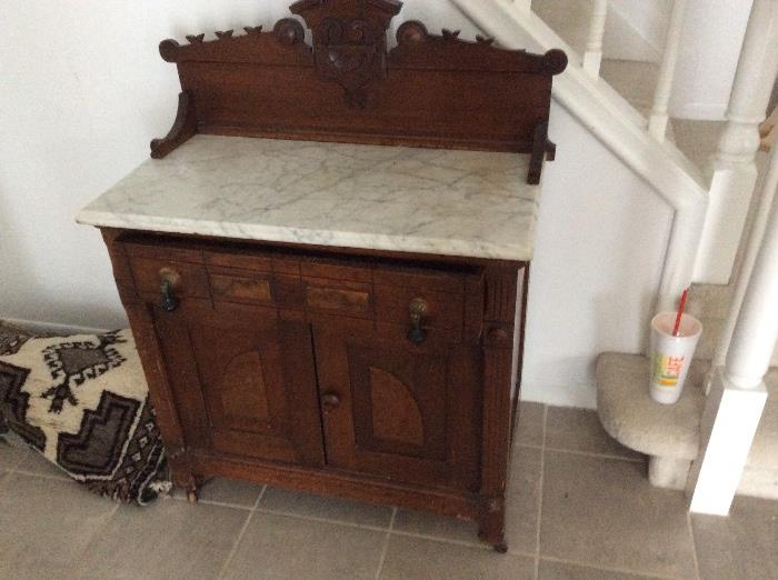 Antique marble top commode
