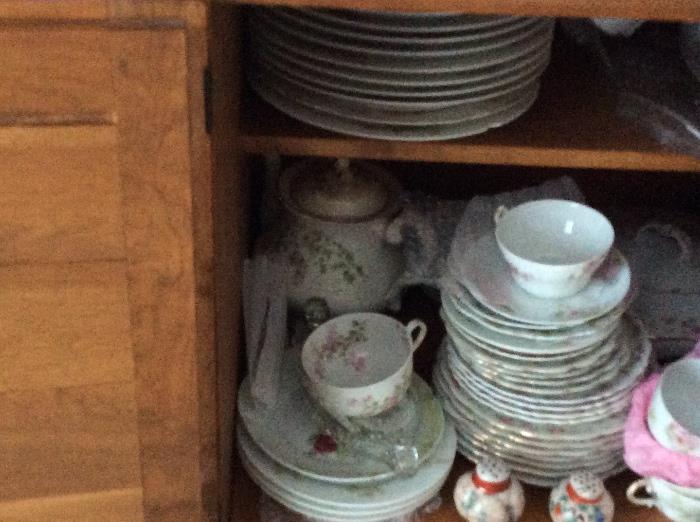 Some of tons of vintage china sets