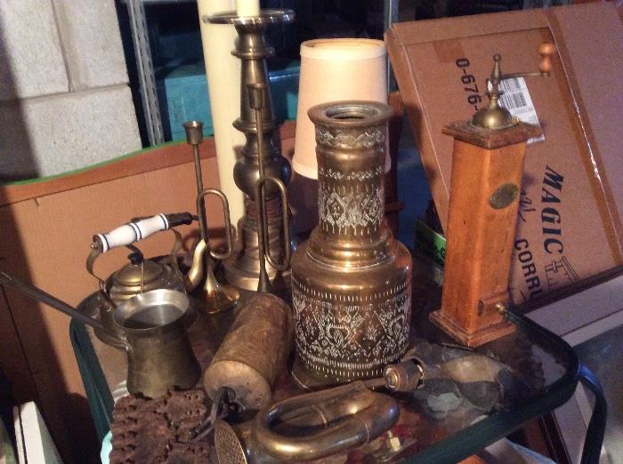 Nice collection of antique brass