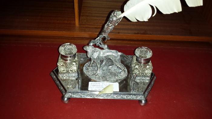 Silver plate inkwell