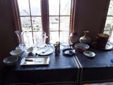ENTIRE TABLE OF GLASSWARE, WINE GLASSES, HOME DECOR ITEMS.  MUCH TO CHOOSE FROM. LENOX, SERVING TRAYS,  ETCHED GLASSES,  ASIAN INSPIRED PIECES. BIG VARIETY. 