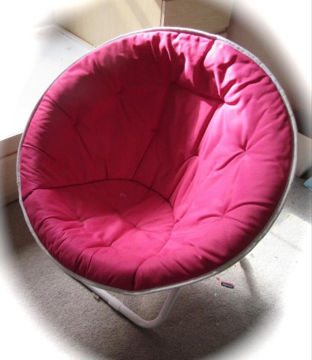 hot pink sphere chair (dish chair)