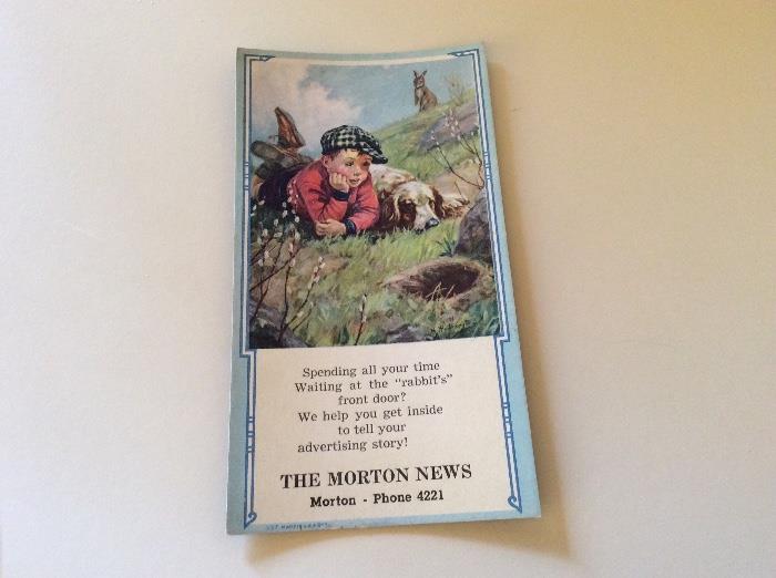 The Morton News advertising card - great graphics!