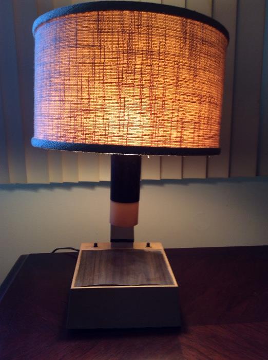 Vintage table lamp with plastic - Mid Century