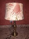 1 of 2 Brass lamps with custom shades
