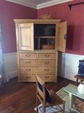 Antique Irish Scrub Pine linen press 