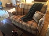 Sweet "Burberry-look" fabric covered loveseat