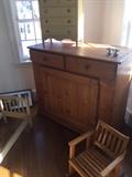 Vermont scrub pine cabinet, hand made vintage children's and doll furniture