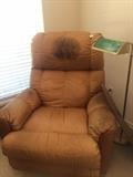 Recliner (as is); small floor lamp