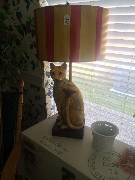 Whimsical cat lamp