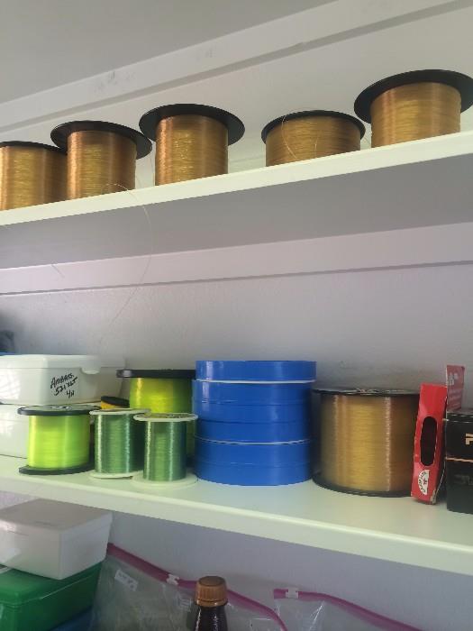 Various sizes of fishing line