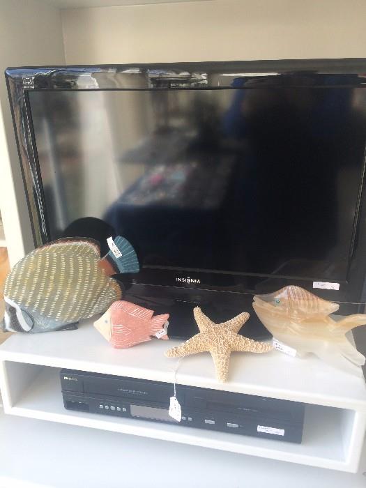 Variety of shells; flat screen TV