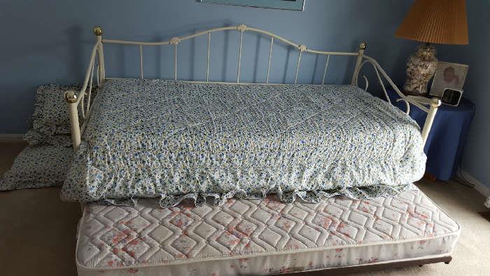 Trundle bed with mattress - $150
