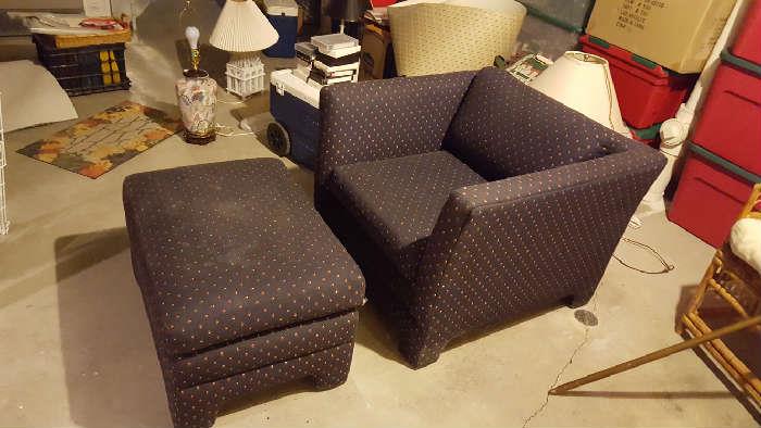 Chair with ottoman   $50