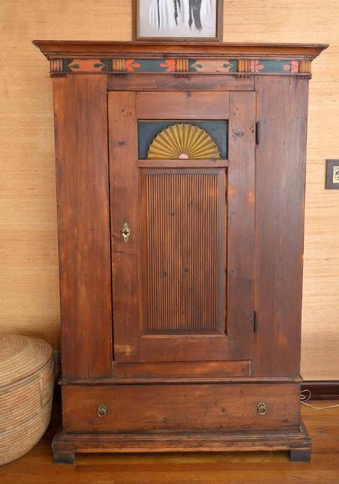 Stunning Antique Pennsylvania Dutch Armoire / Wardrobe, Signed and Dated, Original Paint (1832)