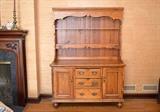 Antique Primitive Pine Stepback Cupboard with Hutch, English, c. 1850