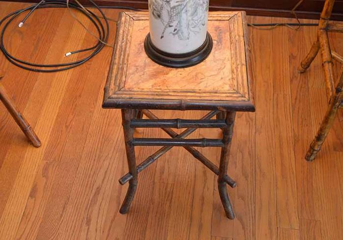 Small Antique Bamboo Side Table