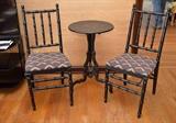 Pair of Black Painted Bamboo Chairs