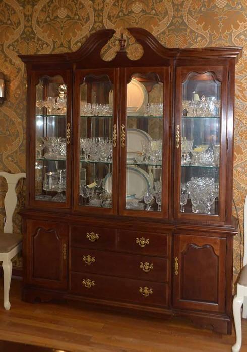 Large Federal Style China Cabinet with Glass Shelves
