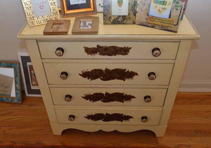 Vintage Painted / Decoupage Chest of Drawers