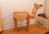 Wood Camel Drop Leaf Side Table