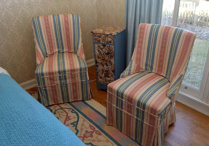 Pair of Slipcovered Slipper Chairs